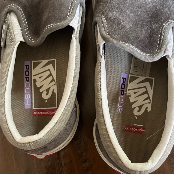 Vans Skate Pop Cush Gray and White Slip-On Sneakers Size: 4.5 Boys #VN0A5FCA1N6 - Picture 13 of 13